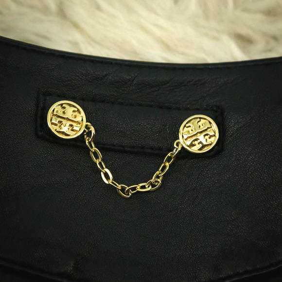 Tory Burch Size 4 Daphne Black Leather Quilted Zip Zipper Sleeve Jacket Coat - Picture 6 of 9